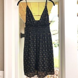 FLORAL SHIRRED WAIST DRESS
